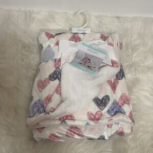 Girls Baby Gear Pink Purple Hearts Infant Baby Security Blanket Lovey 30 x 30